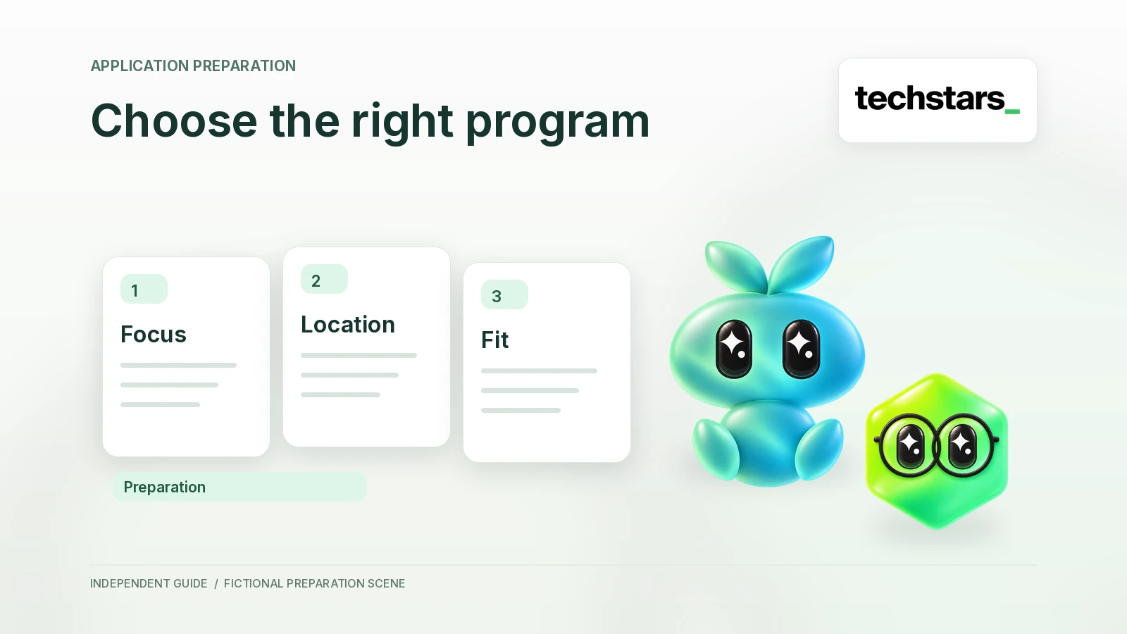 Aurora and Atlas organize a fictional program selection showing Focus, Location and Fit.