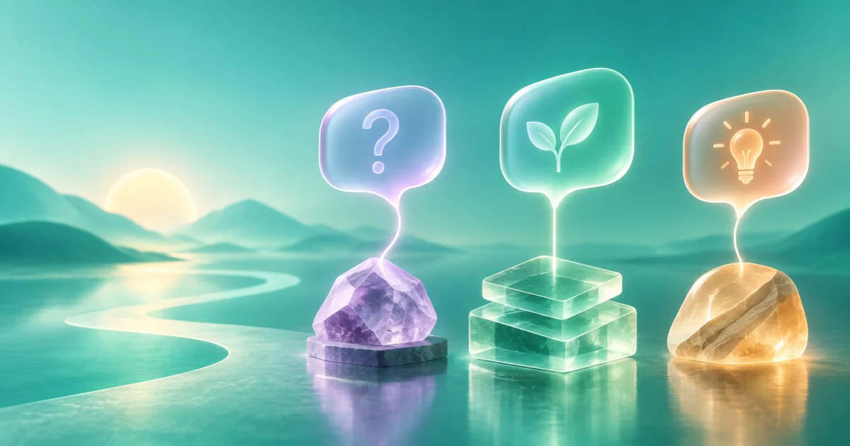 Question forms connect to supporting evidence and open-question markers.