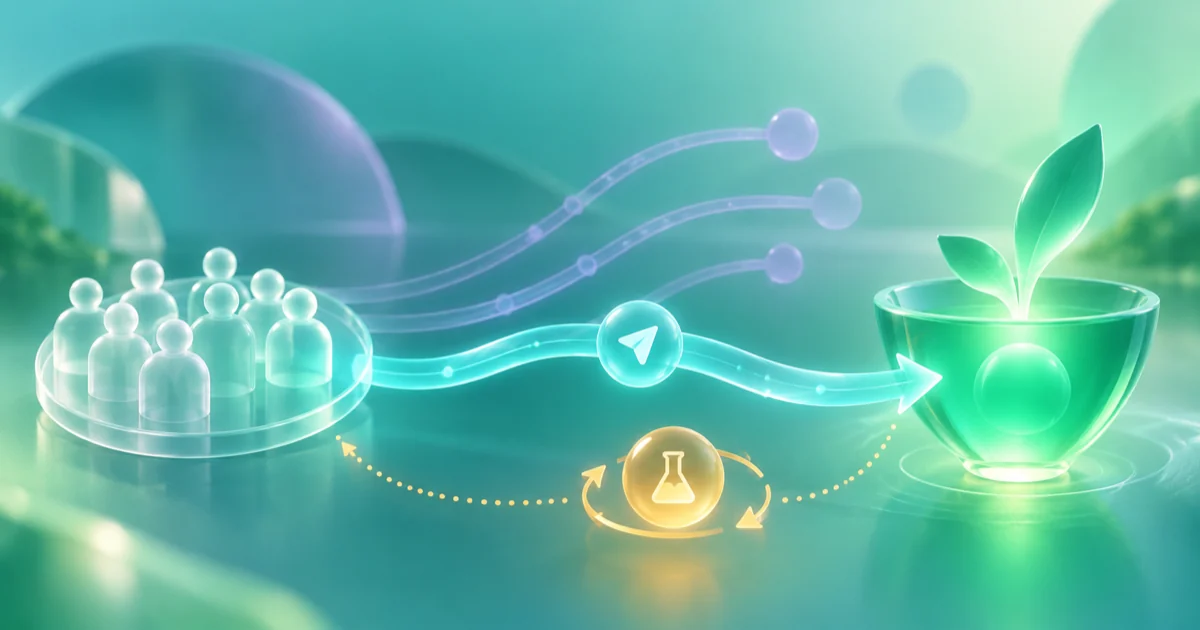 A customer path connects a focused offer, channel, and test result.