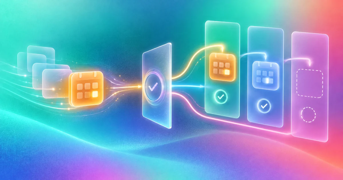 A reviewed shift token moves among availability ribbons while an unfilled slot remains visibly open.